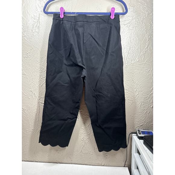 Zac & Rachel Womens Pants Black  Stretch Pull on Scallop Hem‎ Petite Size 8P - Picture 3 of 5